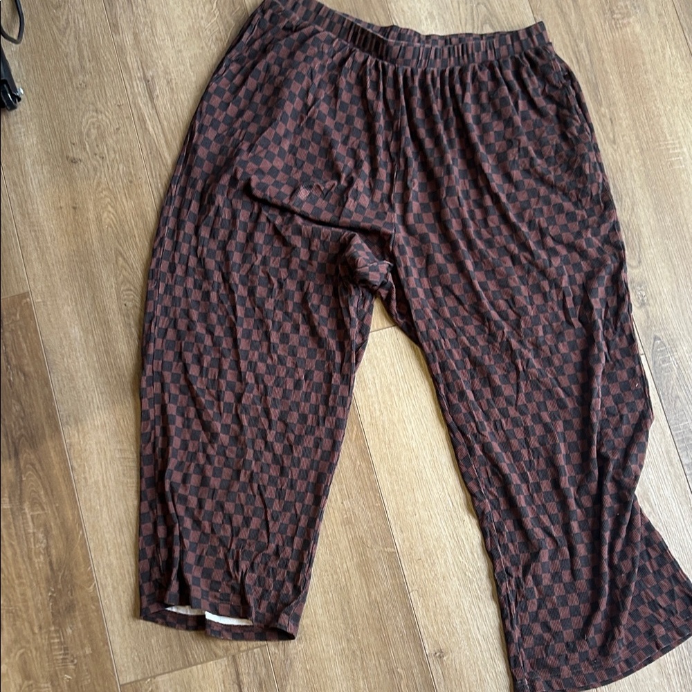 Checkered Wide Leg Pants